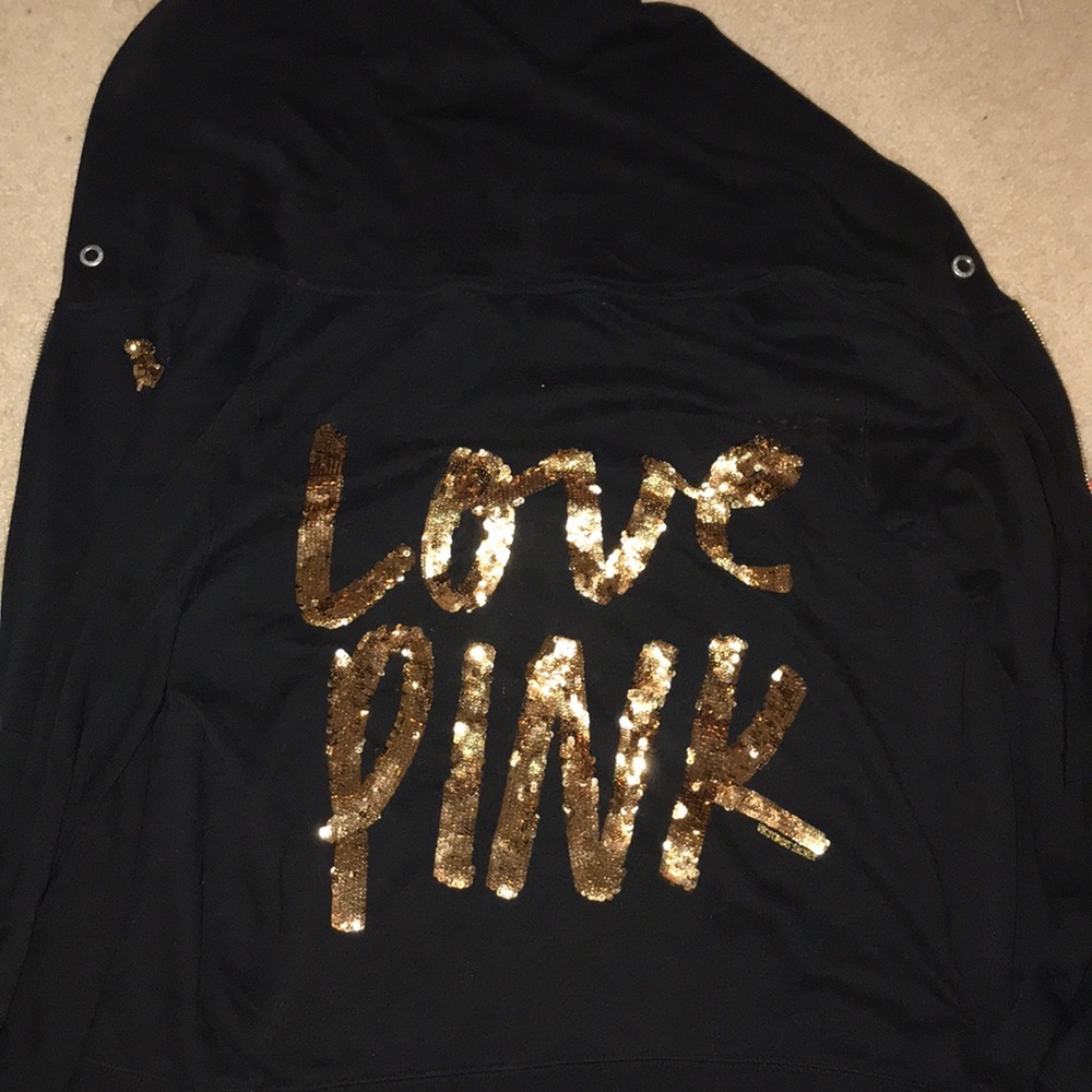 VS Pink Gold Sparkle Jacket. Medium